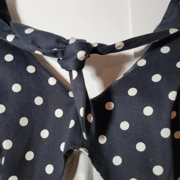 Womens Jones New York Black with white polka dot halter dress size 8 - Picture 5 of 7